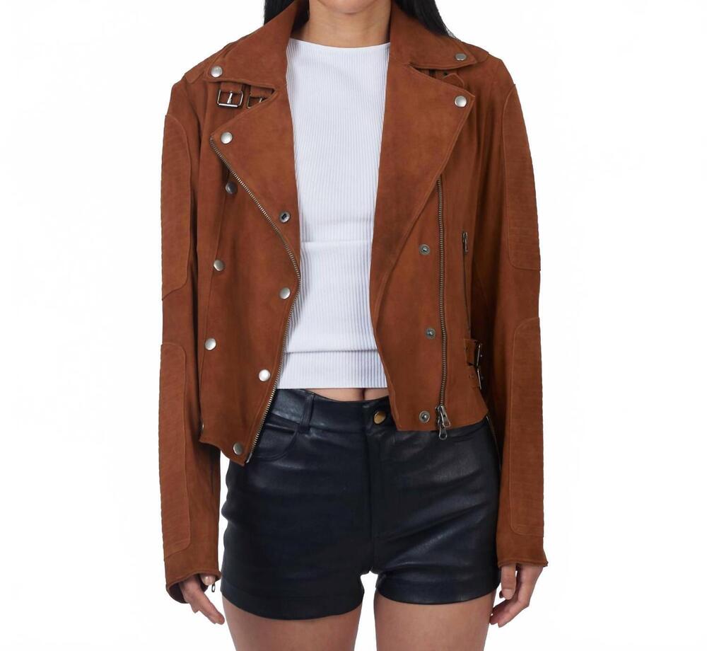 NEW JAKETT harley washed suede jacket in mustang